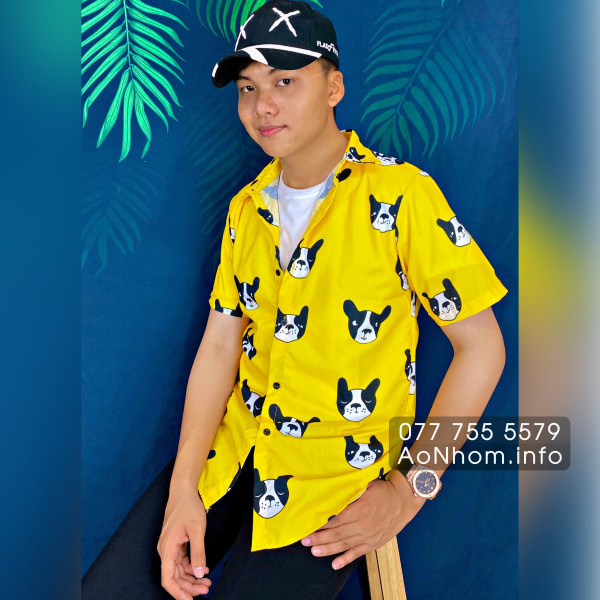 Áo sơ mi hoạt hình - Chó Pull Pháp