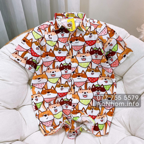 Áo sơ mi hoạt hình - Chó Shiba