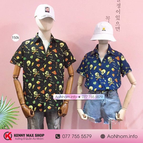 Áo sơ mi Hoạt hình - Xương sọ, Hài cốt Halloween