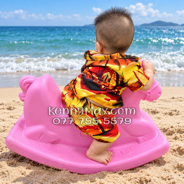 Bộ Áo Sơ Mi Quần Short Hawaiian Hoàng Hôn Cây Dừa Cam Đỏ Nam Nữ Đi Biển