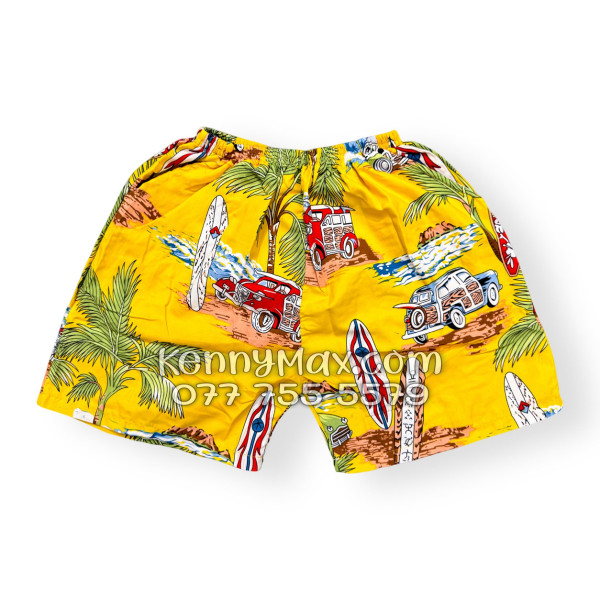 Bộ Áo Sơ Mi Quần Short Hawaiian Cây Dừa Ván Lướt Sóng Surfboard Xe Van Vàng Nam Nữ Đi Biển
