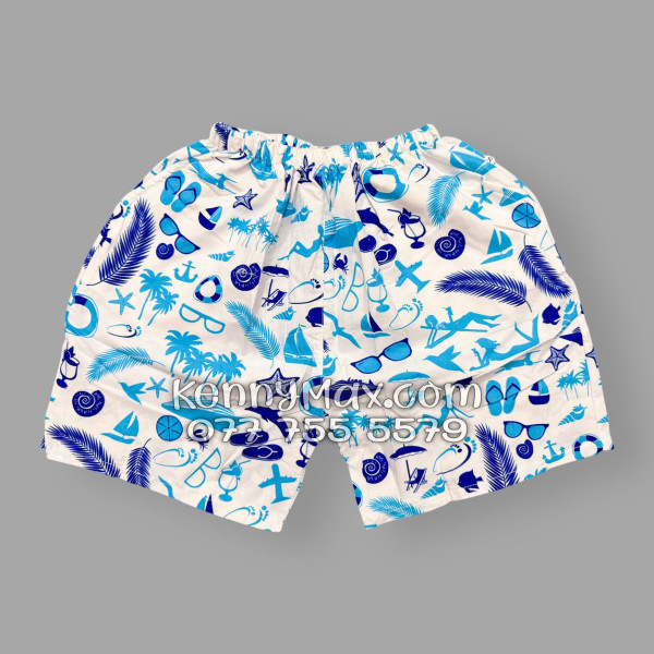 Bộ Áo Sơ Mi Quần Short Hawaiian Cây Dừa Thuyền Buồm Mỏ Neo Sao Biển Xanh Nam Nữ Đi Biển