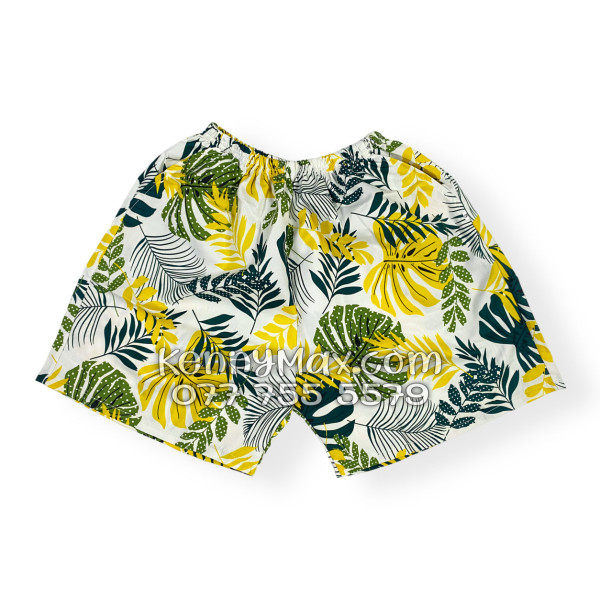 Bộ Áo Sơ Mi Quần Short Hawaiian Lá Vàng Nam Nữ Đi Biển