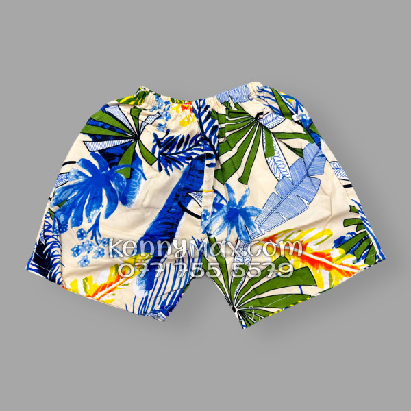 Bộ Áo Sơ Mi Quần Short Hawaiian Lá Cọ Nam Nữ Đi Biển