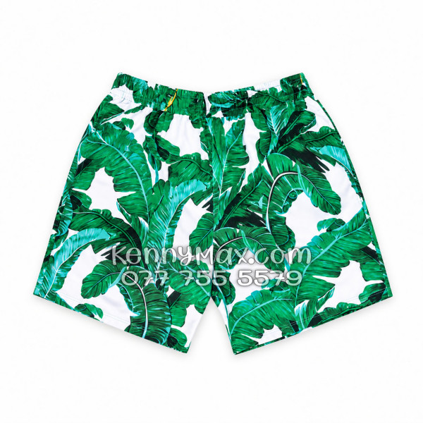 Bộ Áo Sơ Mi Quần Short Hawaiian Lá Chuối Nam Nữ Đi Biển