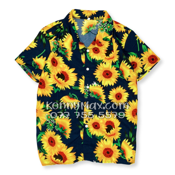 Bộ Áo Sơ Mi Quần Short Hawaiian Hoa Cúc Nam Nữ Đi Biển