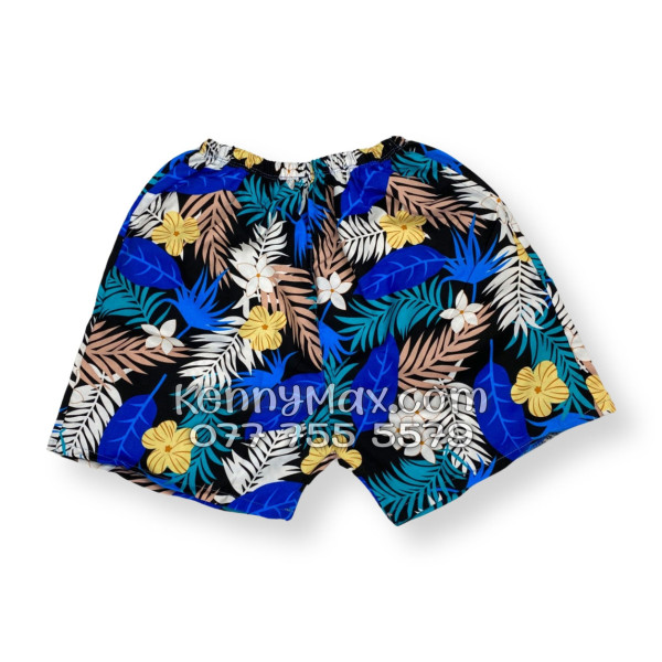 Bộ Áo Sơ Mi Quần Short Hawaiian Hoa Vàng Lá Xanh Nam Nữ Đi Biển