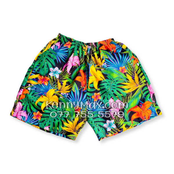 Bộ Áo Sơ Mi Quần Short Hawaiian Hoa Loa Kèn Nam Nữ Đi Biển