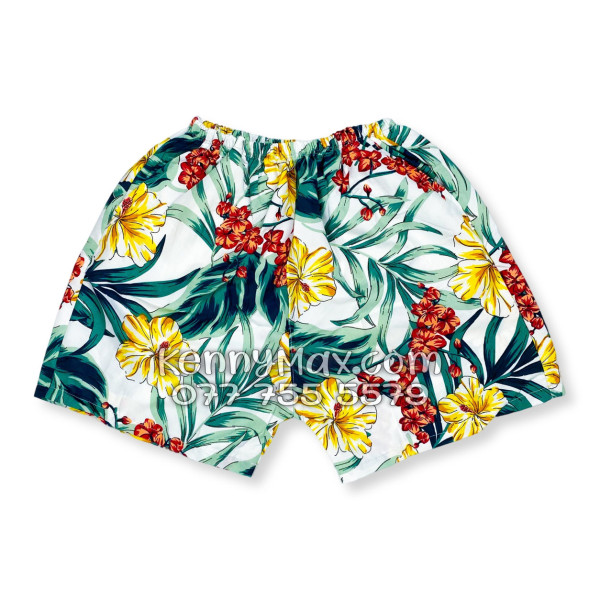 Bộ Áo Sơ Mi Quần Short Hawaiian Bông Hoa Dăm Bụt Nam Nữ Đi Biển