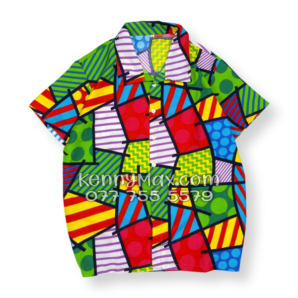 Bộ Áo Sơ Mi Quần Short Hawaiian Caro Nhiều Màu Nam Nữ Đi Biển