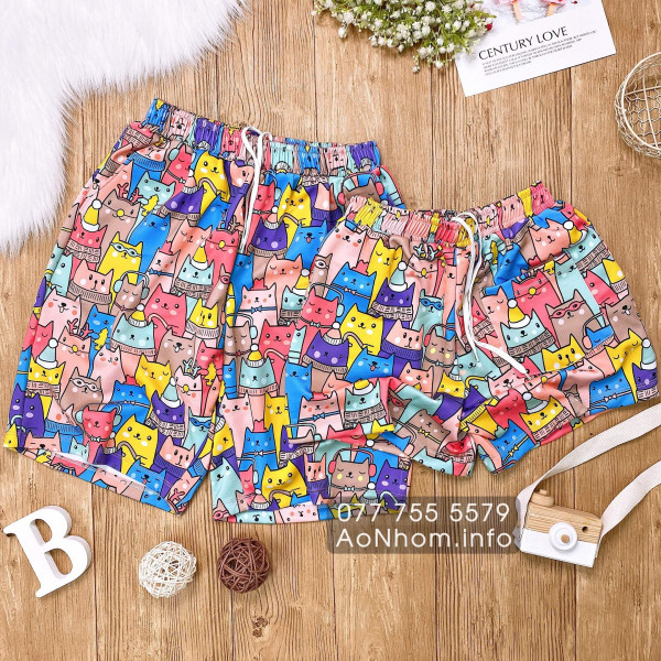 Quần thun hoạt hình - Gia đình mèo