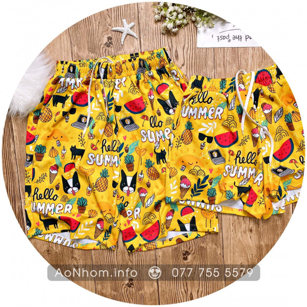 Quần thun hoạt hình - Hello Summer Vàng