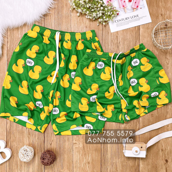 Quần thun hoạt hình - Vịt xanh vàng