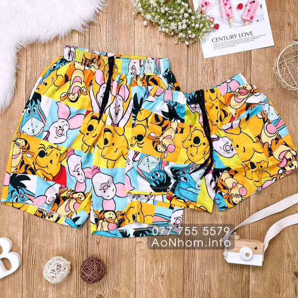 Quần thun hoạt hình - Gấu Pooh, Heo Hồng