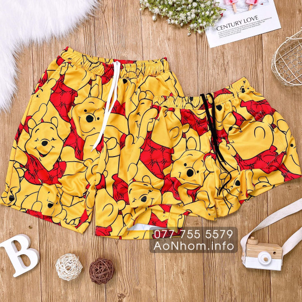 Quần thun hoạt hình - Gấu Pooh Áo Đỏ