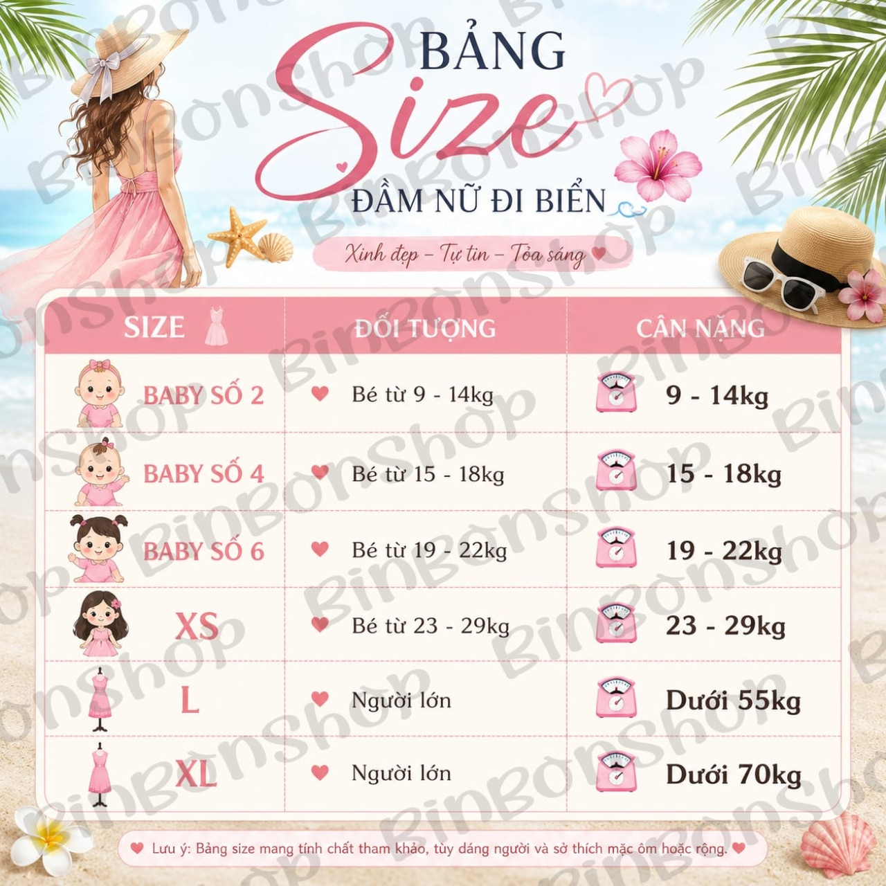 Bảng size Đầm