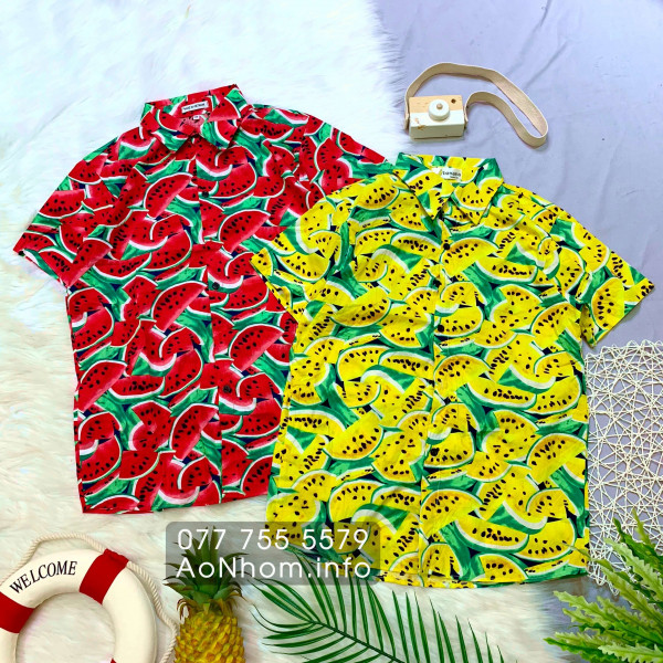 Áo sơ mi đi biển - Dưa hấu