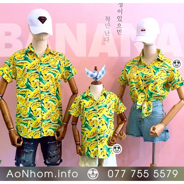 Áo sơ mi đi biển - Dưa hấu