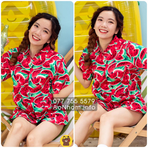 Áo sơ mi đi biển - Dưa hấu