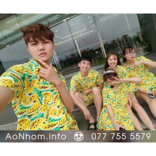 Áo sơ mi đi biển - Dưa hấu