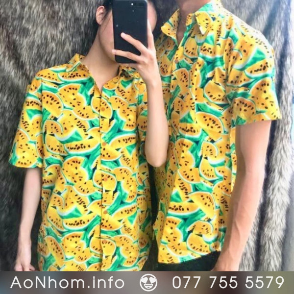 Áo sơ mi đi biển - Dưa hấu