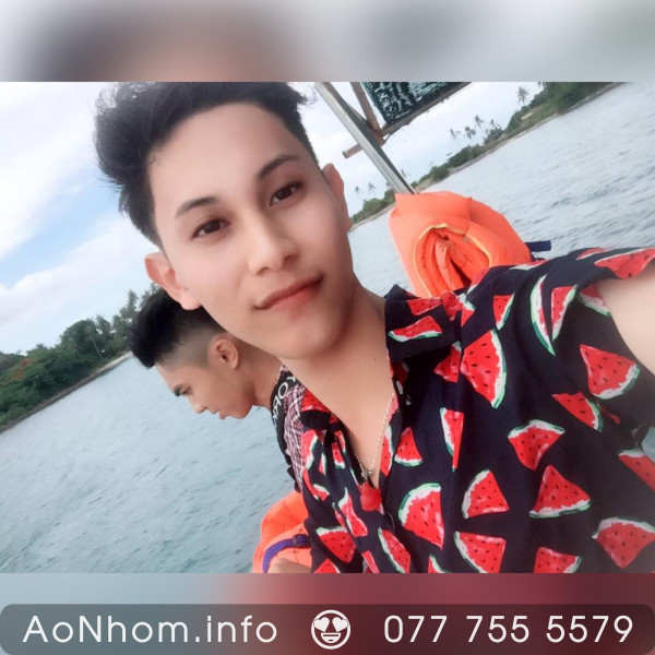 Áo sơ mi đi biển - Dưa hấu tam giác
