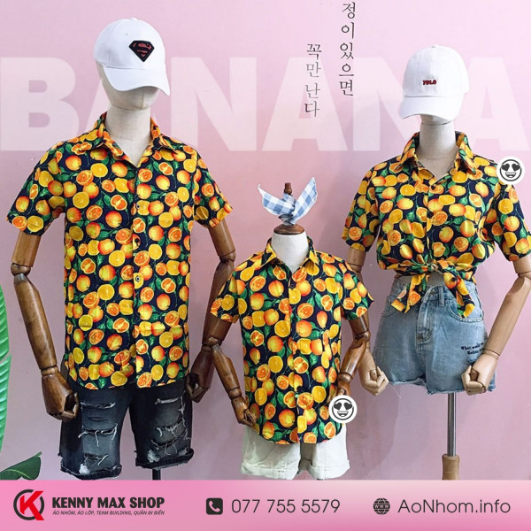 Áo sơ mi đi biển - Cam vàng