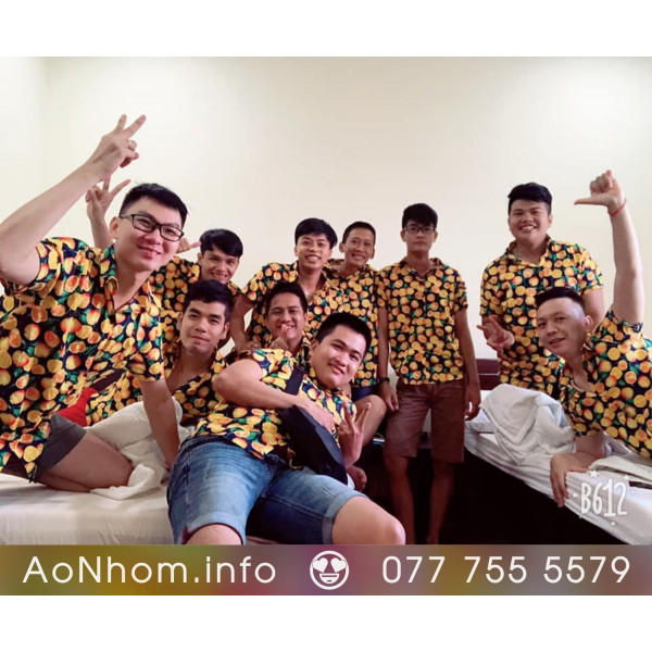 Áo sơ mi đi biển - Cam vàng