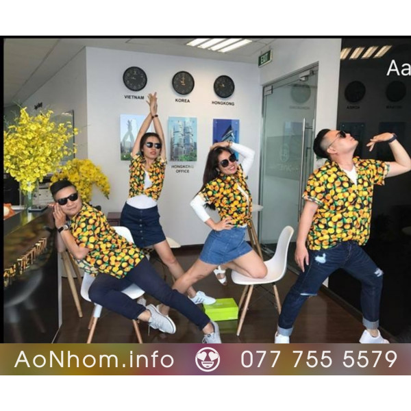 Áo sơ mi đi biển - Cam vàng