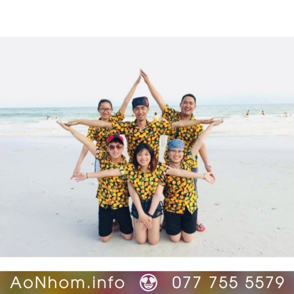 Áo sơ mi đi biển - Cam vàng