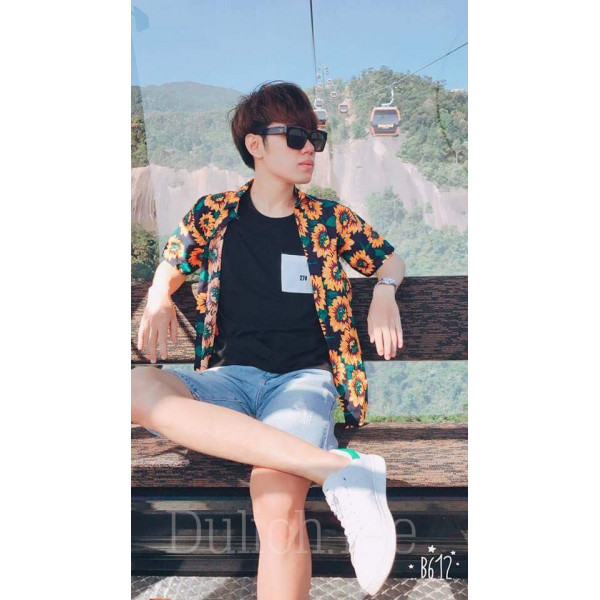 Áo sơ mi đi biển - Hoa hướng dương