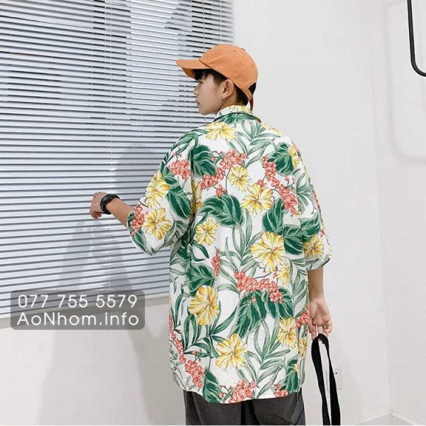 Áo sơ mi đi biển - Bông bụt