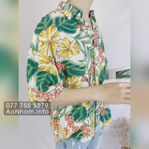 Áo sơ mi đi biển - Bông bụt