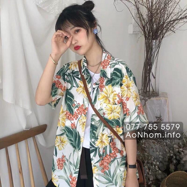 Áo sơ mi đi biển - Bông bụt