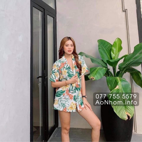 Áo sơ mi đi biển - Bông bụt