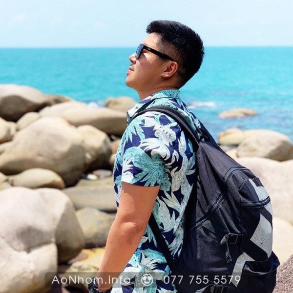Áo sơ mi đi biển - Lá hoa