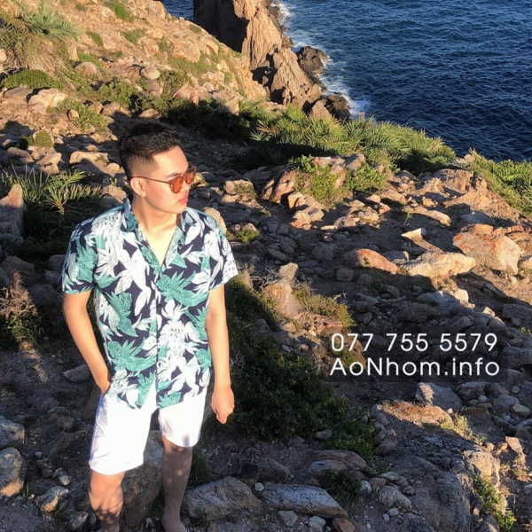 Áo sơ mi đi biển - Lá hoa