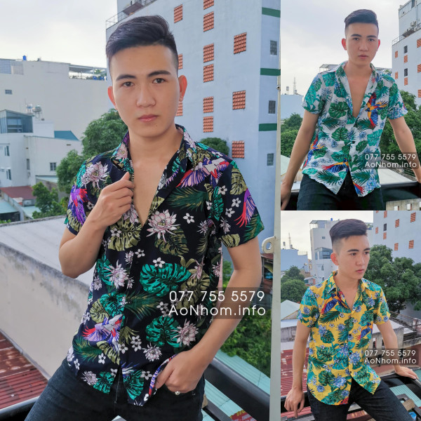 Áo sơ mi đi biển - Chim Két (Vẹt)