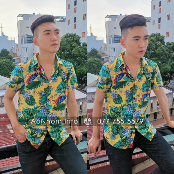 Áo sơ mi đi biển - Chim Két (Vẹt)