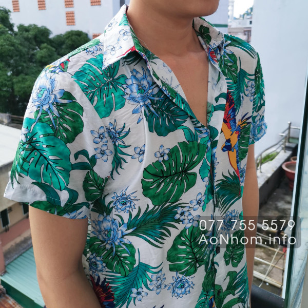 Áo sơ mi đi biển - Chim Két (Vẹt)