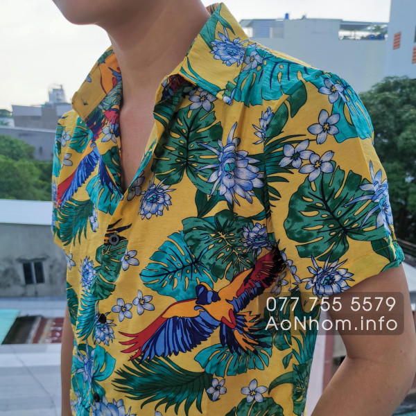 Áo sơ mi đi biển - Chim Két (Vẹt)