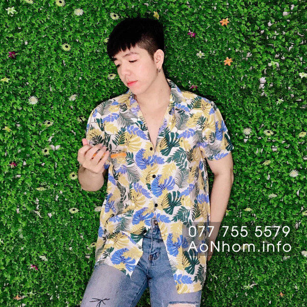 Áo sơ mi đi biển - Lá vàng