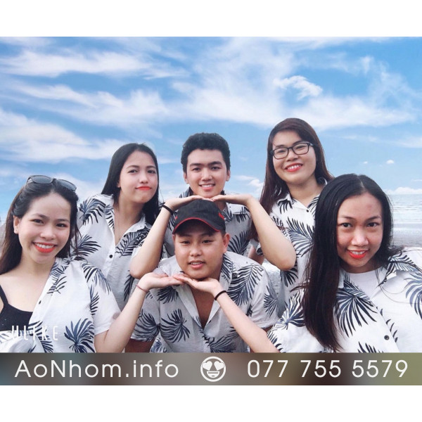 Áo sơ mi đi biển - Lá xám
