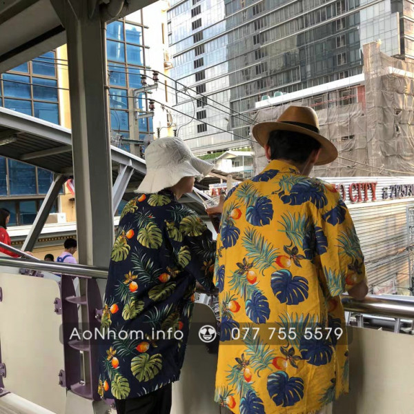 Áo sơ mi đi biển - Trái đào