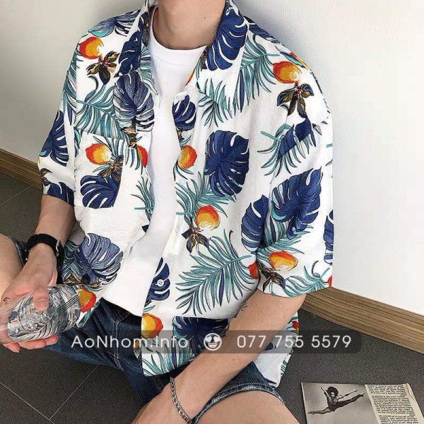 Áo sơ mi đi biển - Trái đào