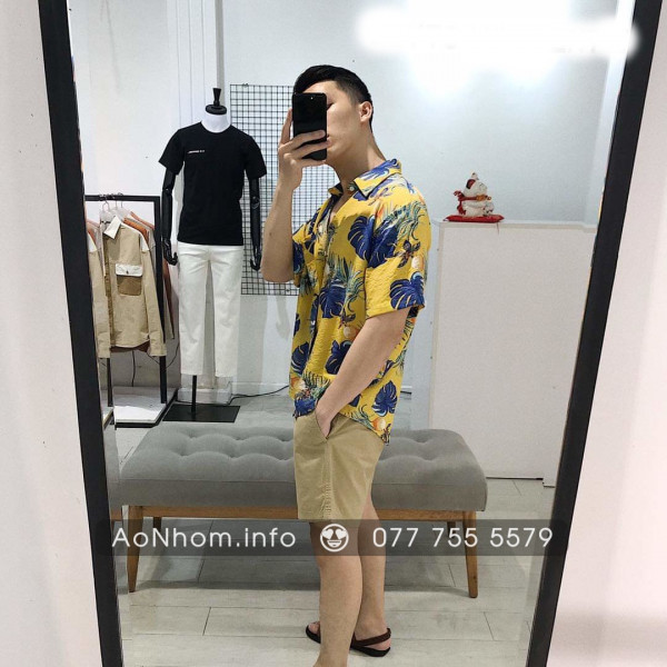 Áo sơ mi đi biển - Trái đào