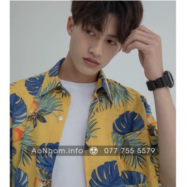 Áo sơ mi đi biển - Trái đào