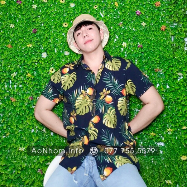 Áo sơ mi đi biển - Trái đào