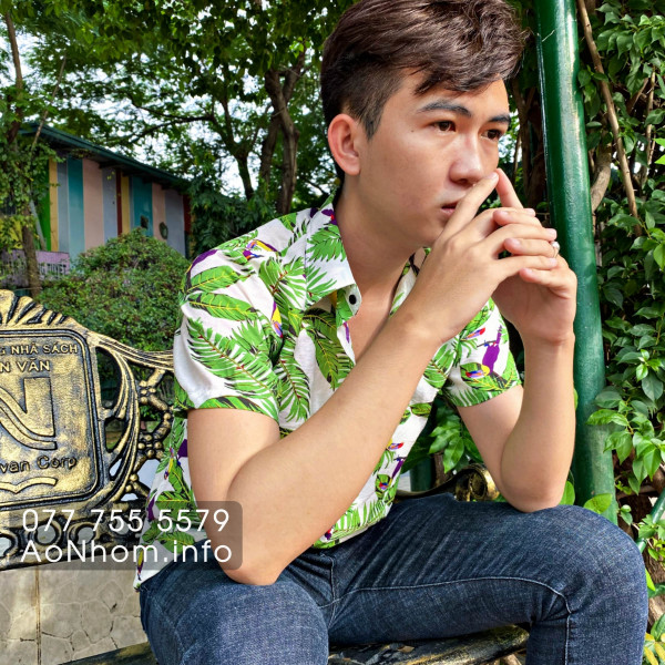 Áo sơ mi đi biển - Vẹt trắng