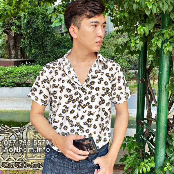 Áo sơ mi đi biển - Bông hoa cúc nhỏ